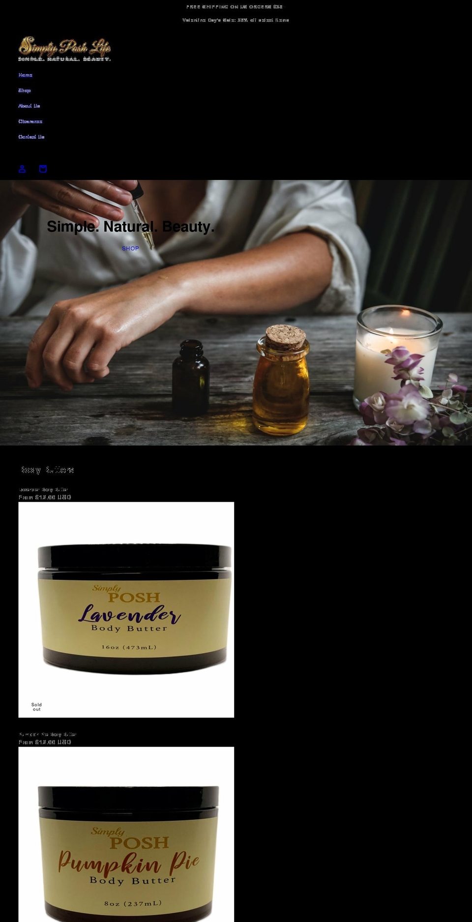 simplyposhlife.com shopify website screenshot