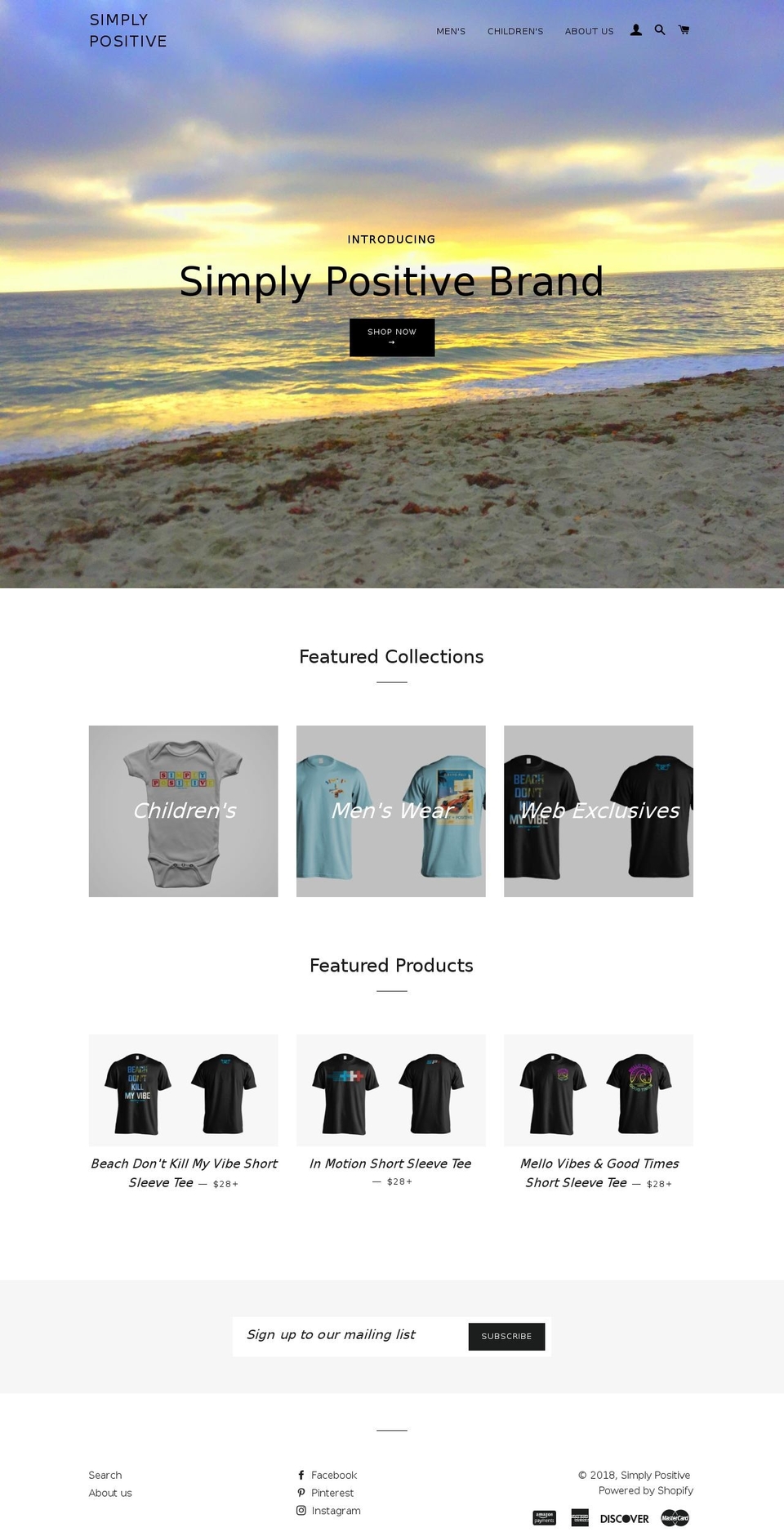simplypositivebrand.com shopify website screenshot