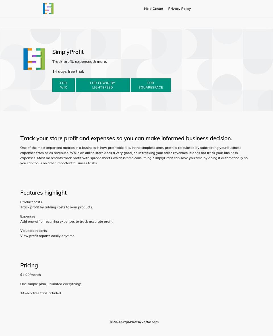 simplyprofit.app shopify website screenshot