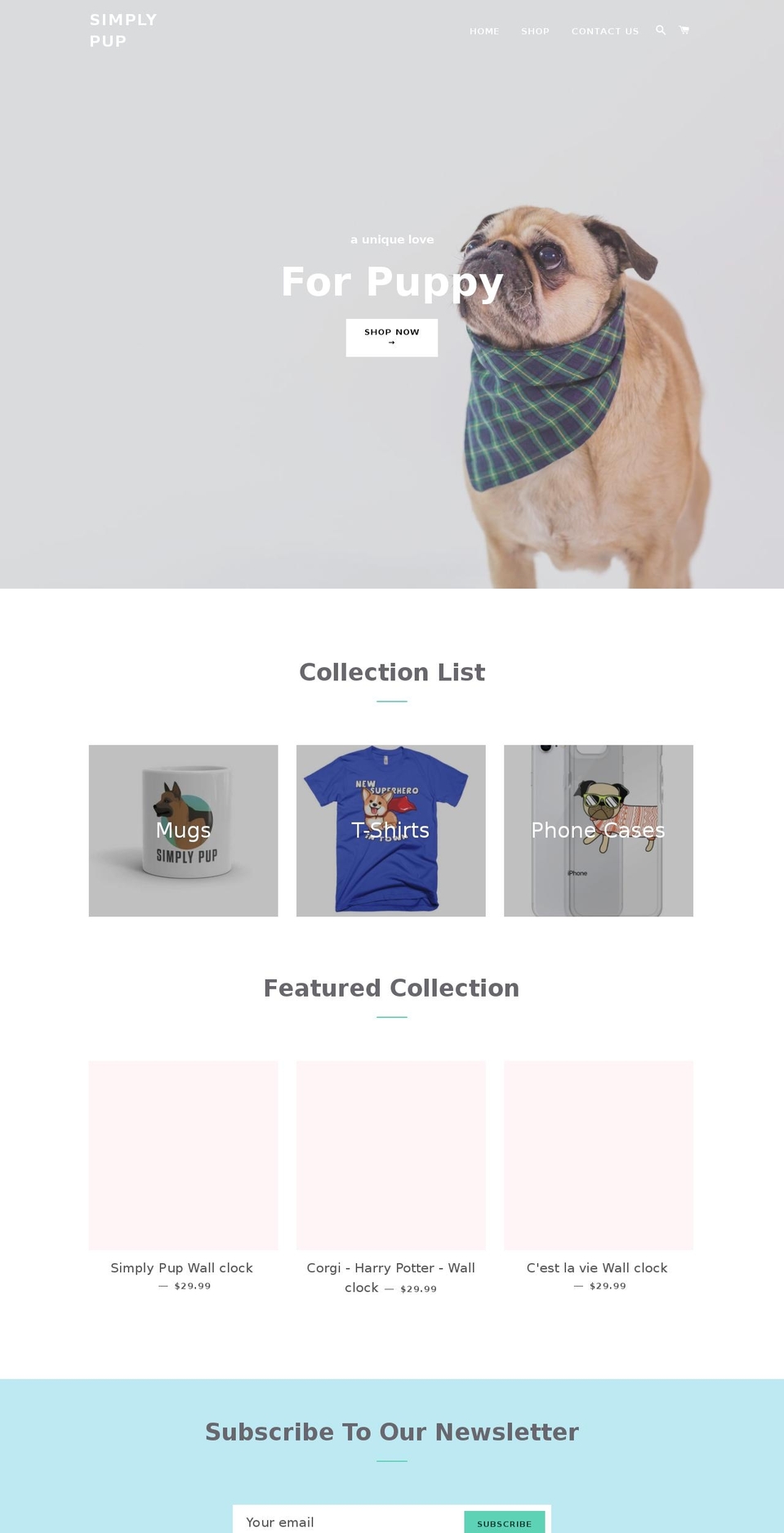 simplypup.com shopify website screenshot