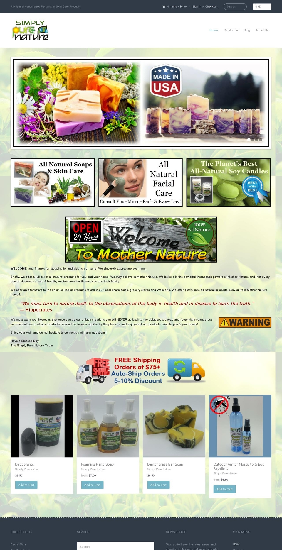 simplypurenature.com shopify website screenshot