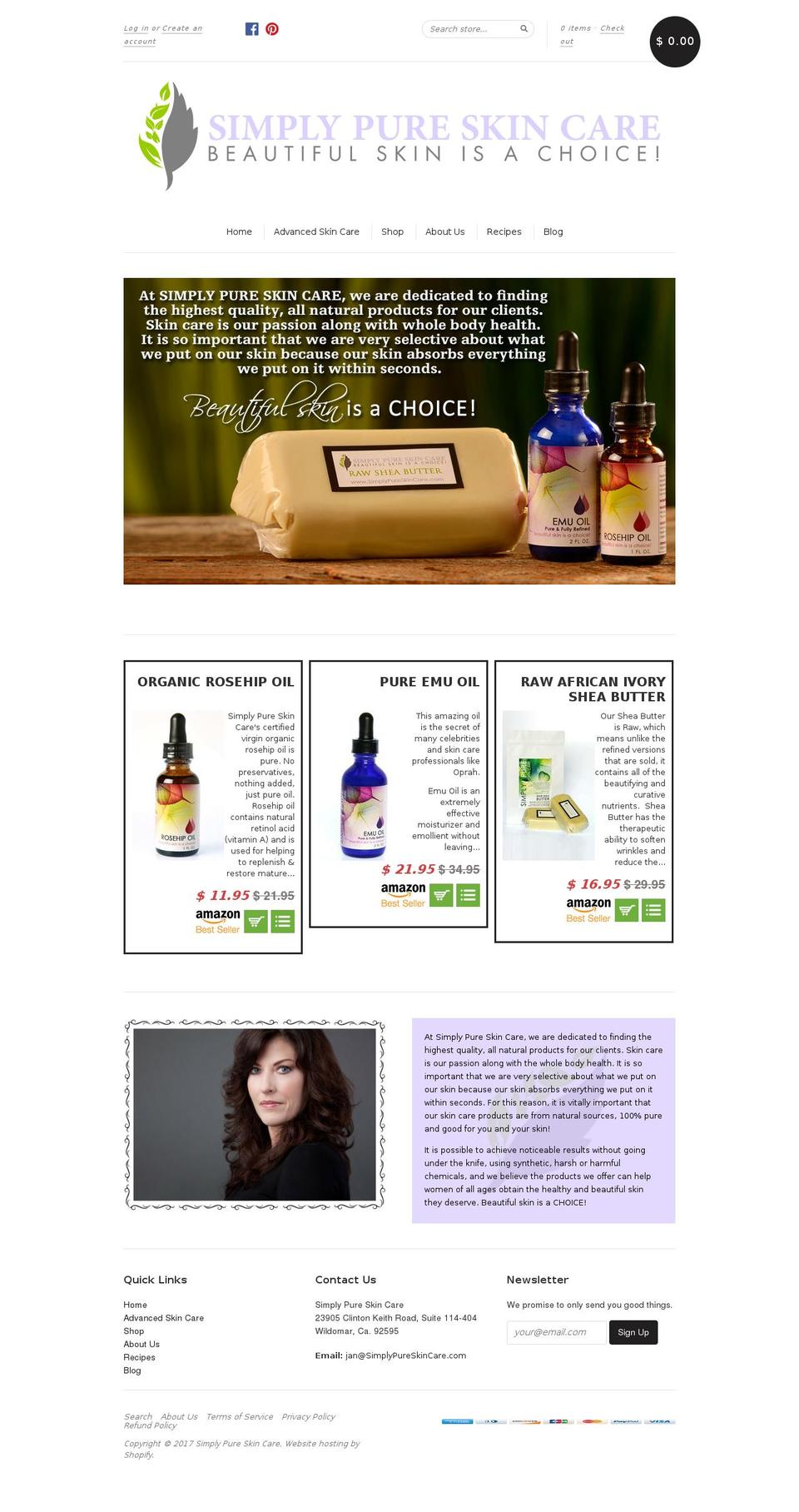 simplypureskincare.com shopify website screenshot
