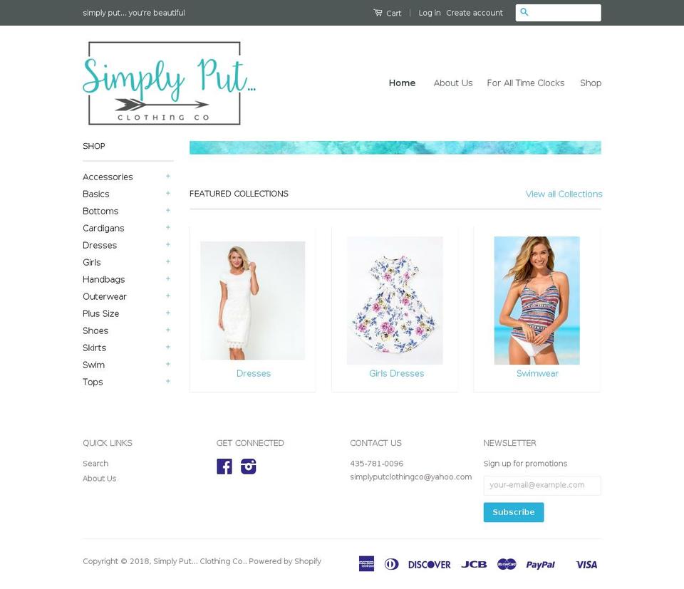 simplyputclothing.com shopify website screenshot
