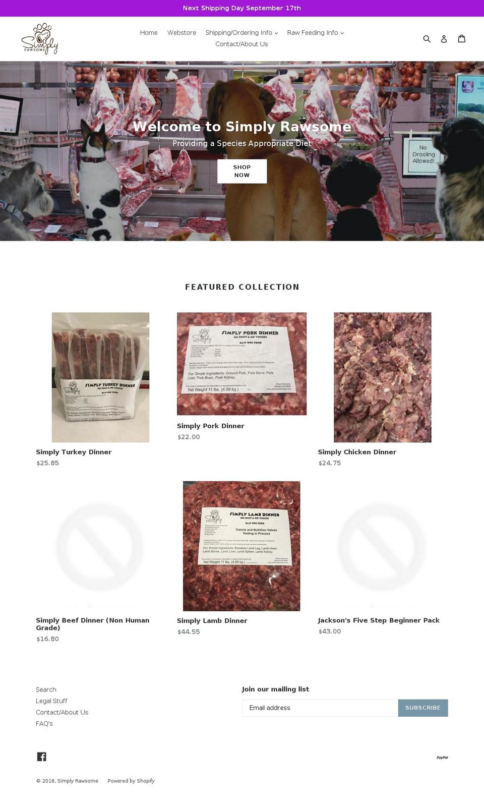 simplyrawsomeus.com shopify website screenshot