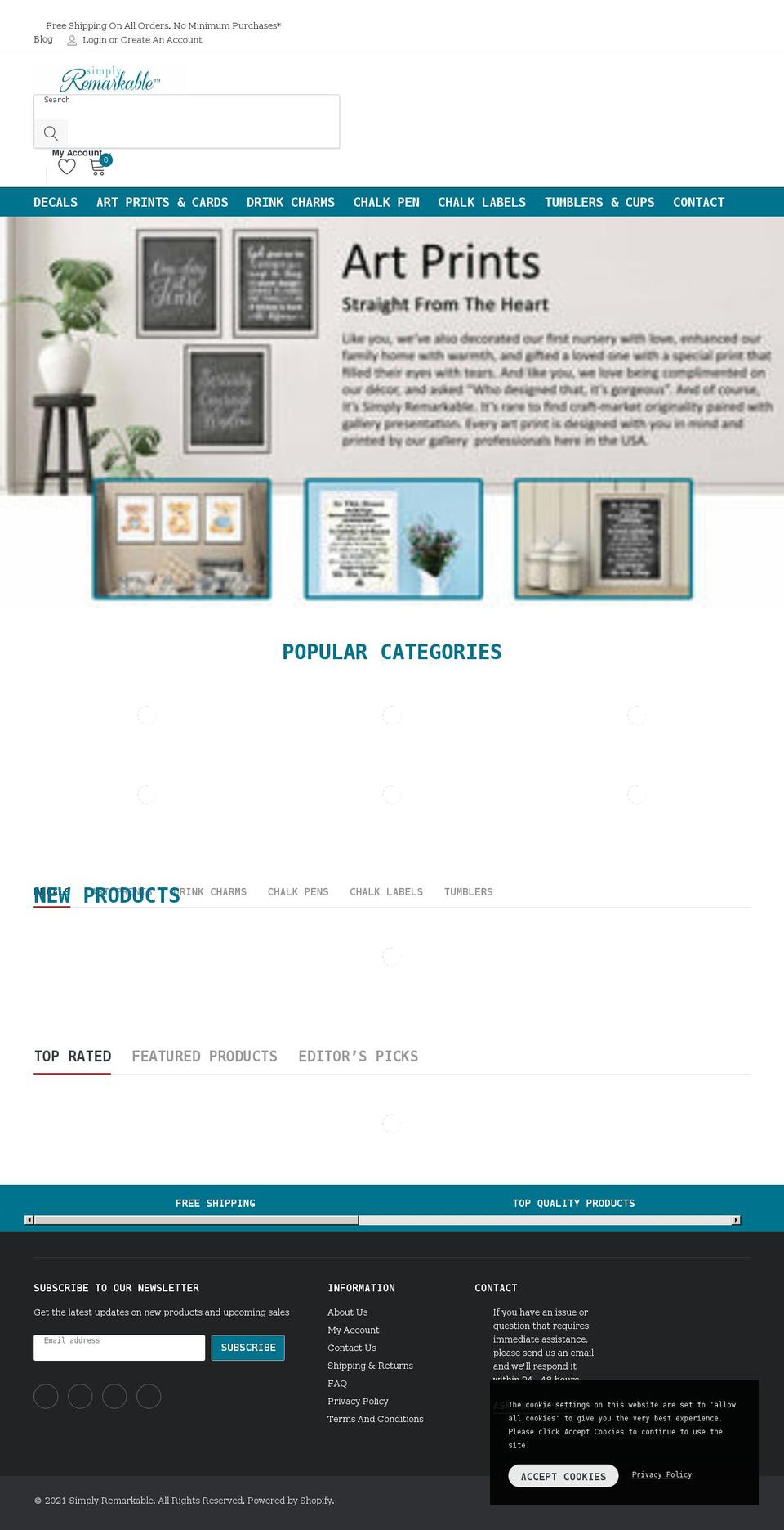 simplyremarkable.com shopify website screenshot