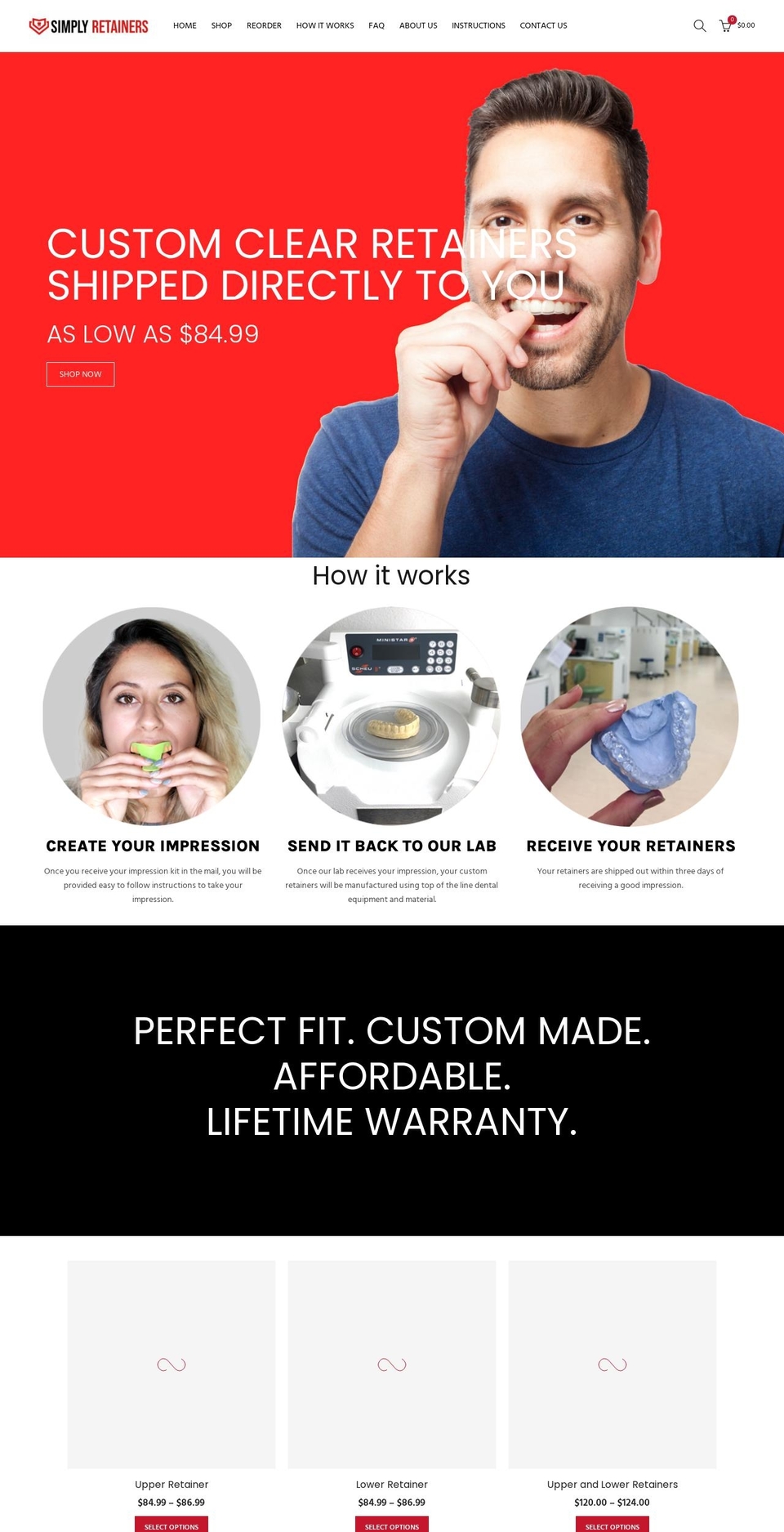 simplyretainers.com shopify website screenshot