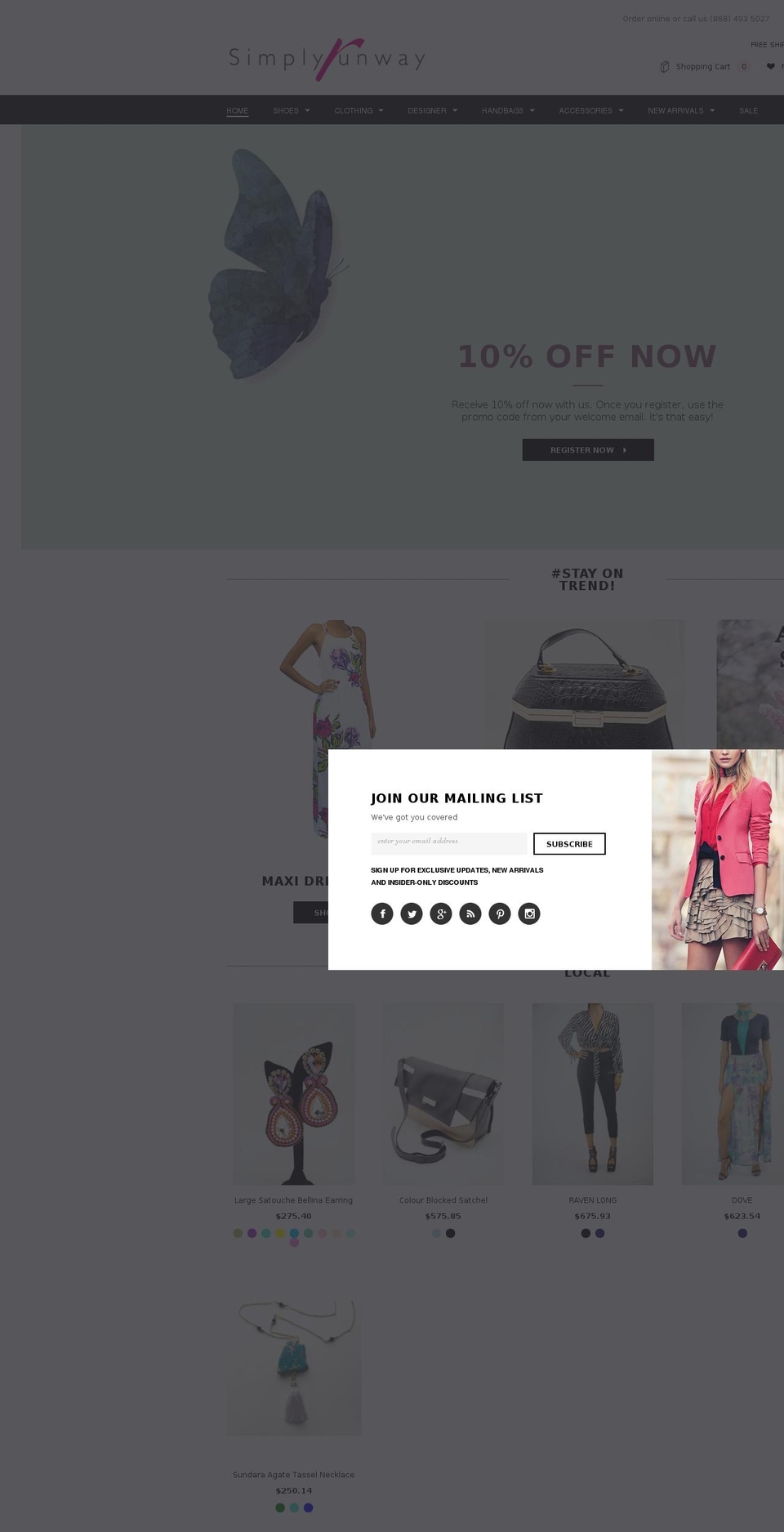 simplyrunway.com shopify website screenshot
