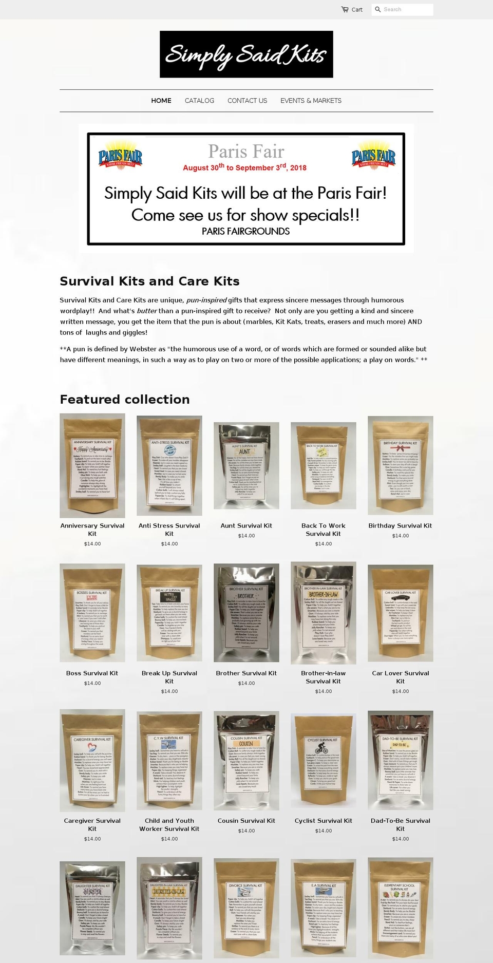 simplysaidkits.com — Shopify storefront screenshot
