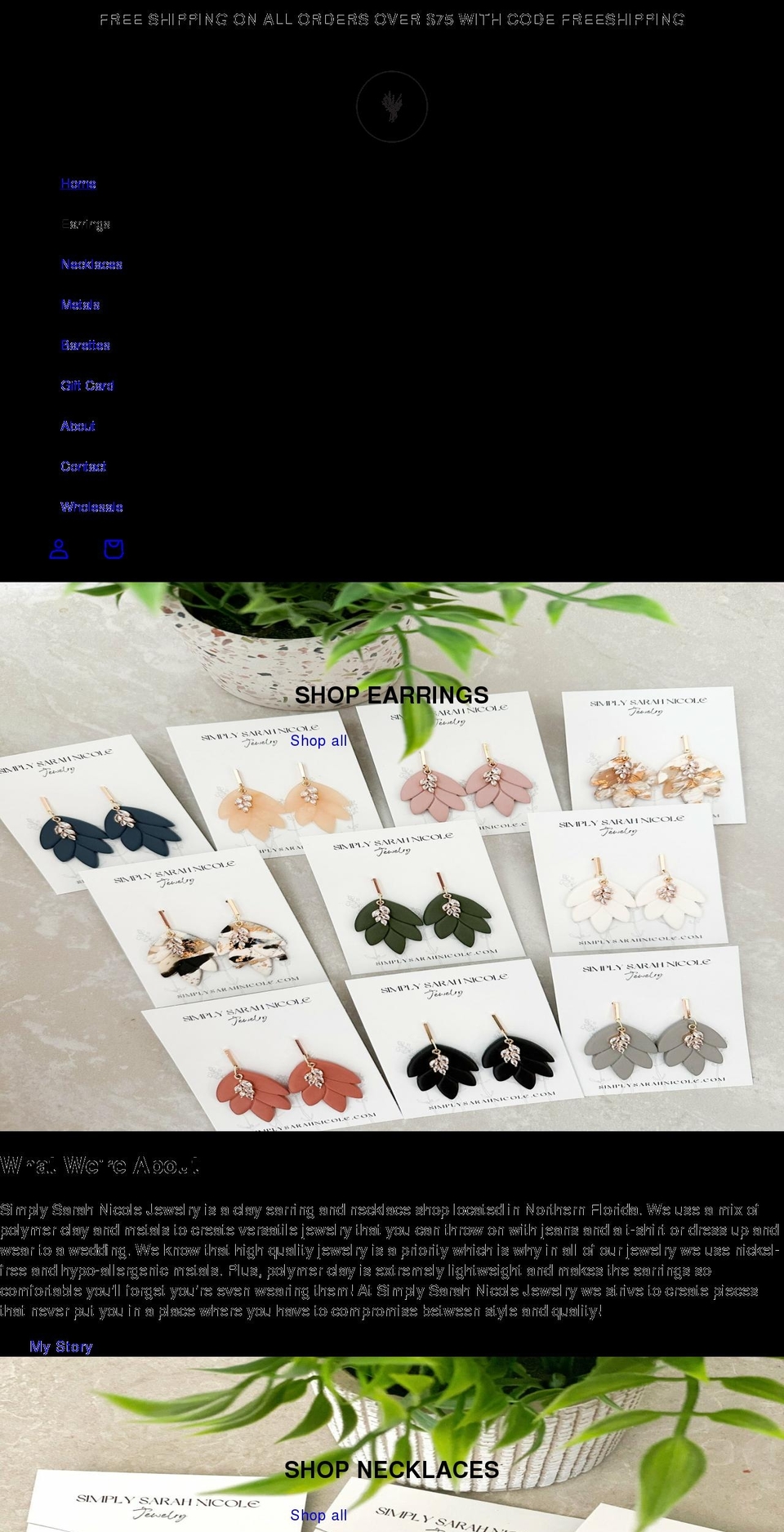 simplysarahnicole.com shopify website screenshot