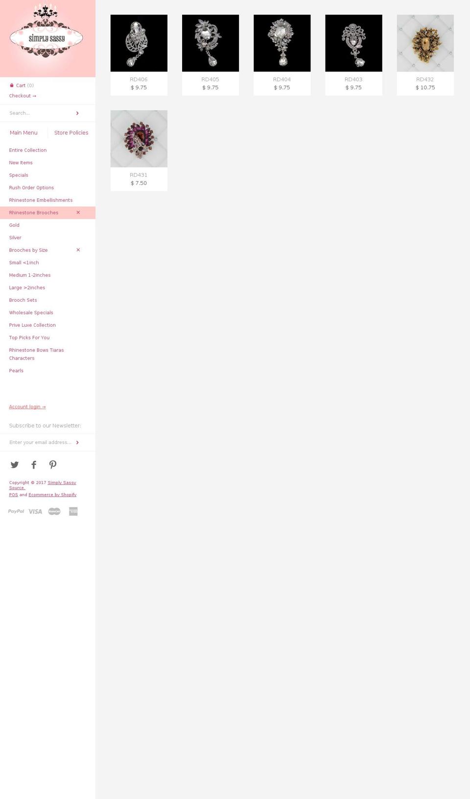 simplysassysource.com shopify website screenshot
