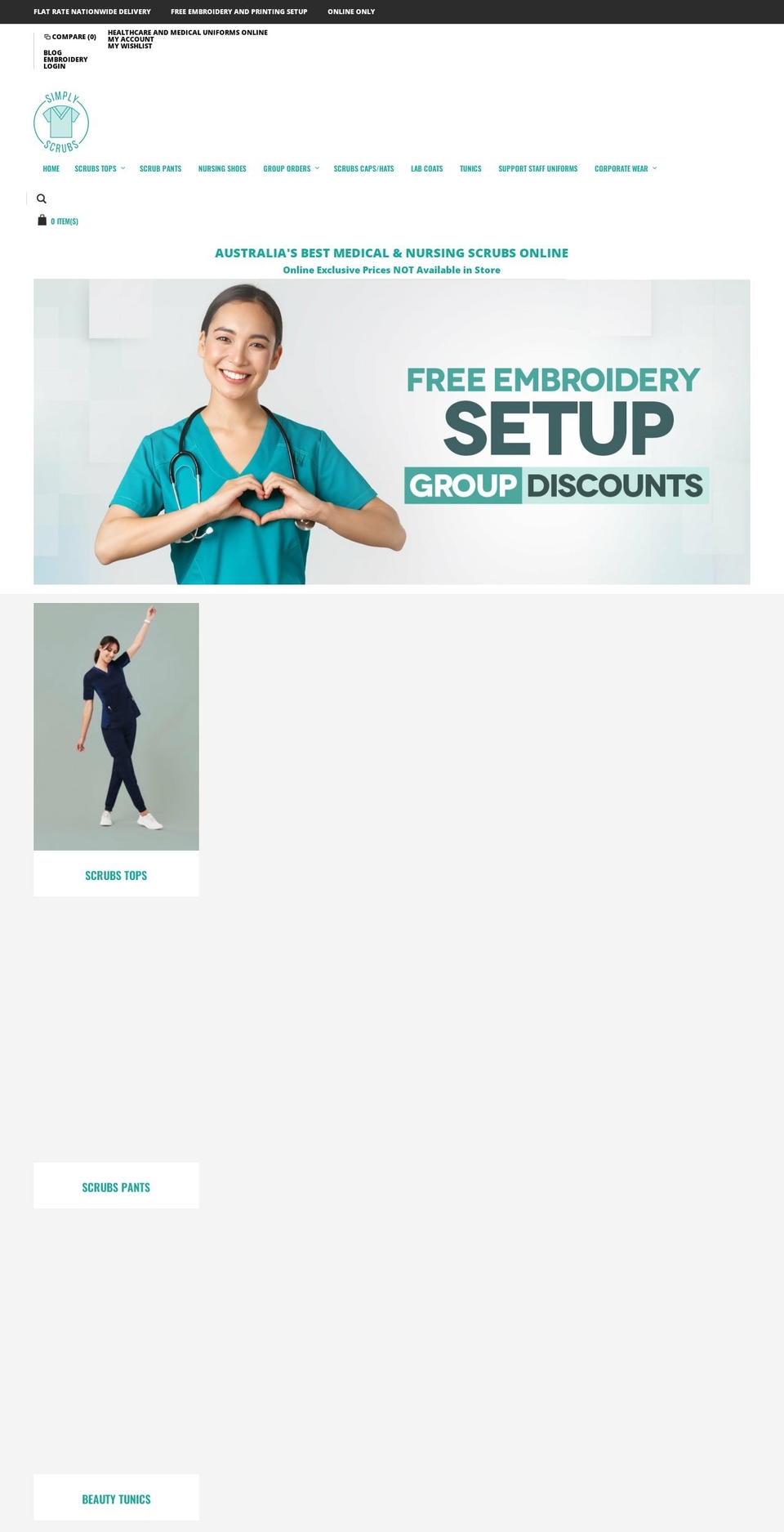 simplyscrubs.com.au shopify website screenshot