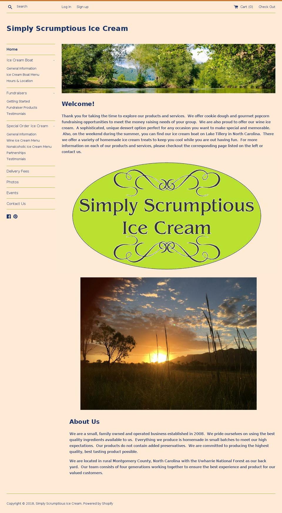 simplyscrumptiousicecream.com — Shopify storefront screenshot