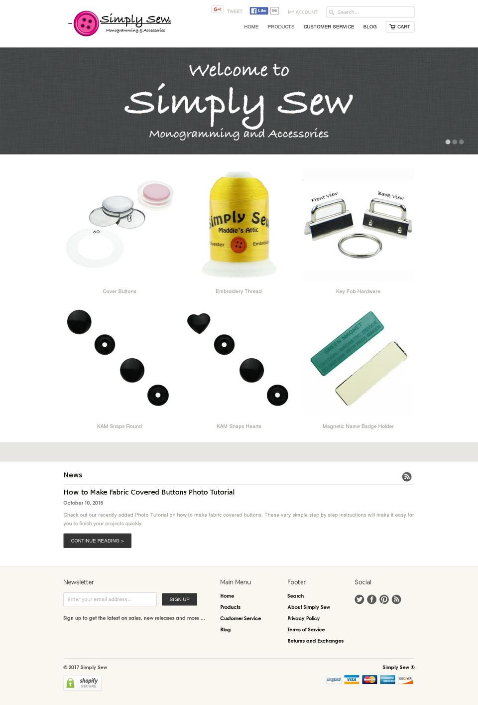 simplysew.co shopify website screenshot