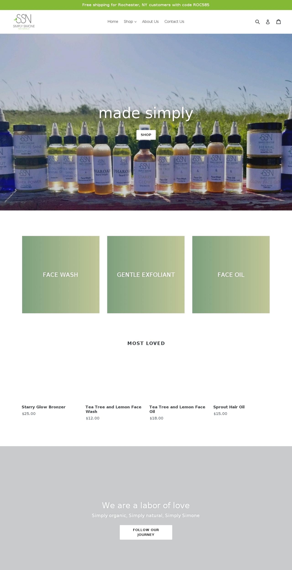 simplysimonenaturals.com shopify website screenshot