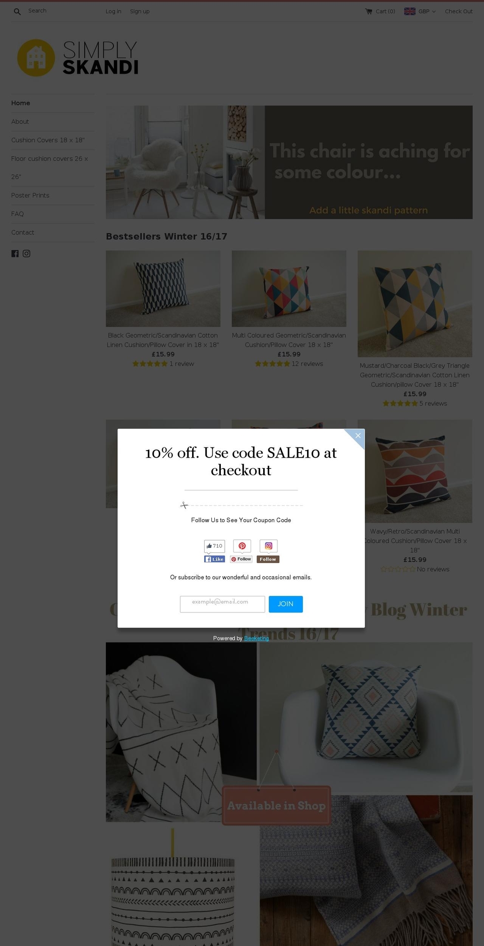simplyskandi.com shopify website screenshot