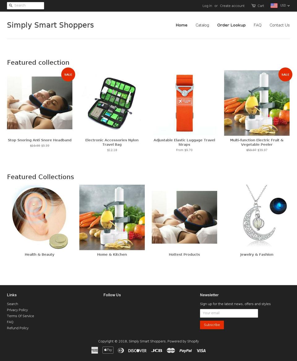 simplysmartshoppers.com — Shopify storefront screenshot