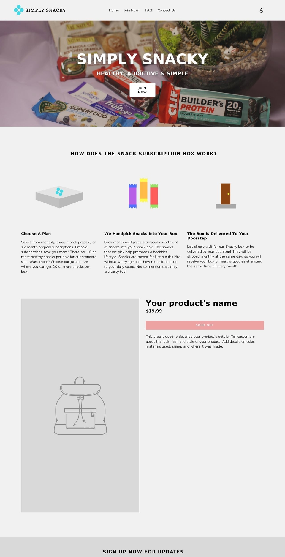 simplysnacky.com — Shopify storefront screenshot