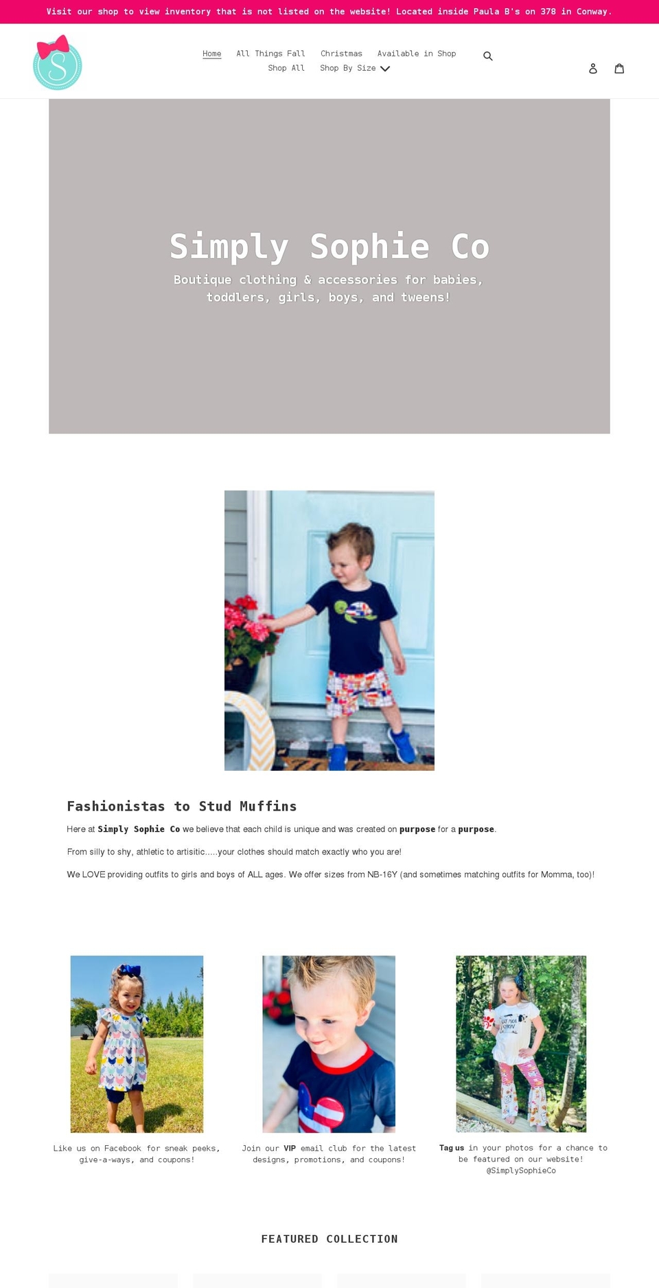 simplysophieco.com shopify website screenshot