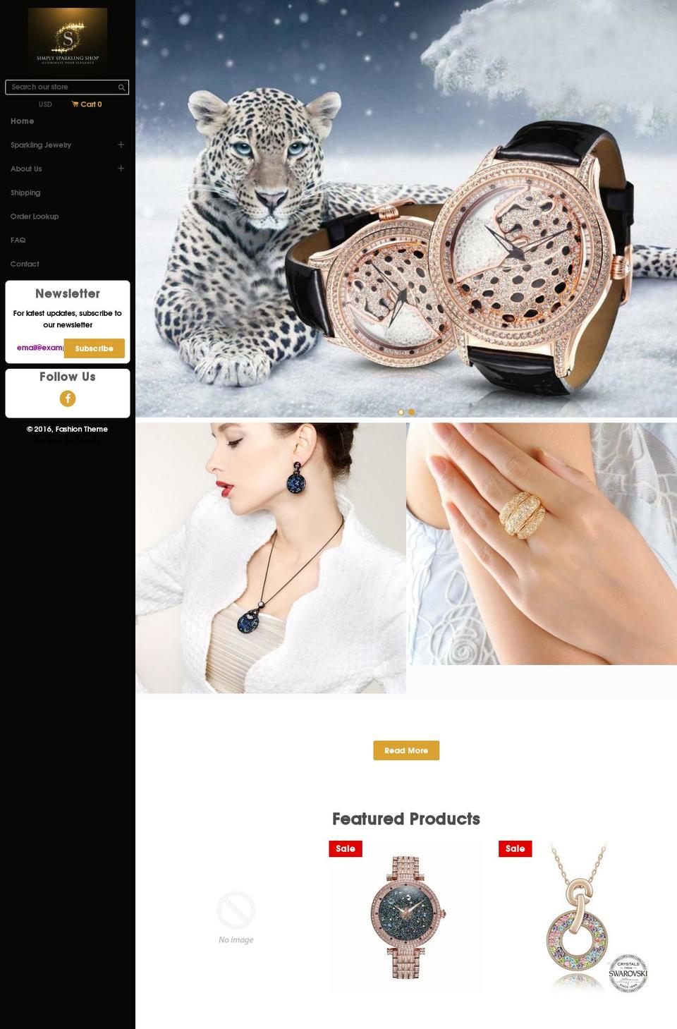 Gems Shopify theme site example simplysparklingshop.com