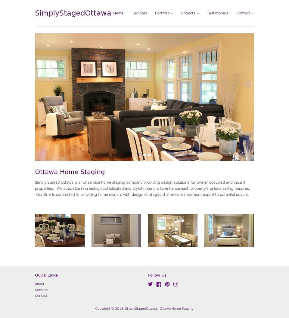 simplystagedottawa.ca shopify website screenshot