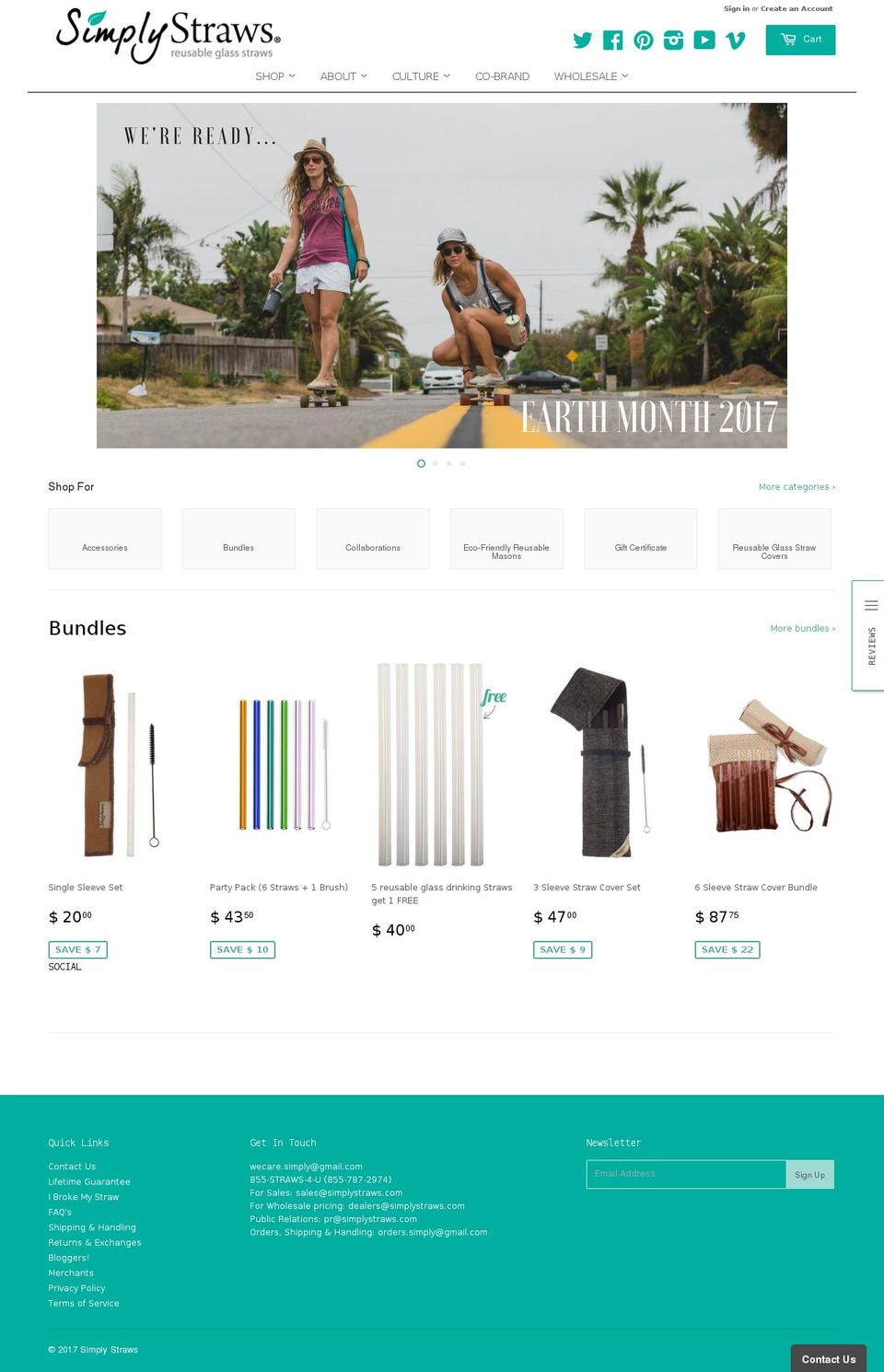 simplystraws.com shopify website screenshot