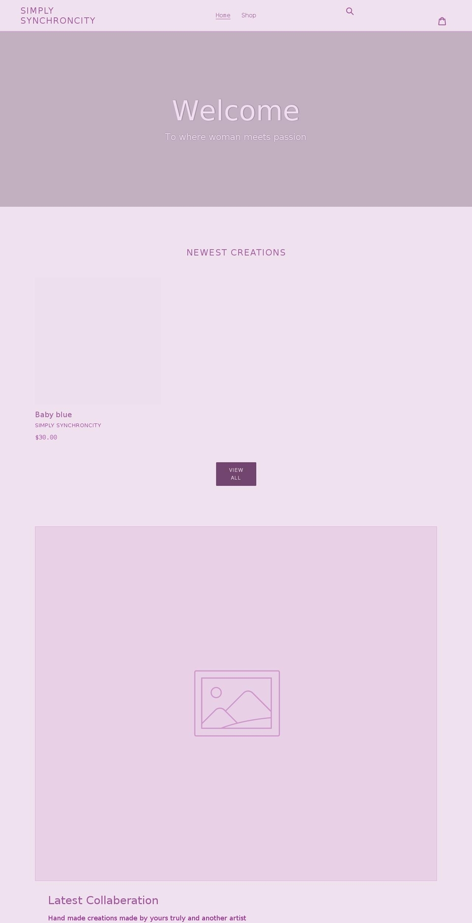simplysynchronicity.com shopify website screenshot