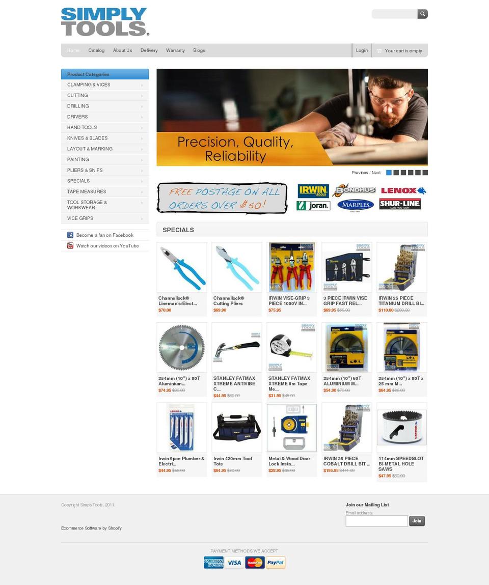 simplytools.com.au shopify website screenshot