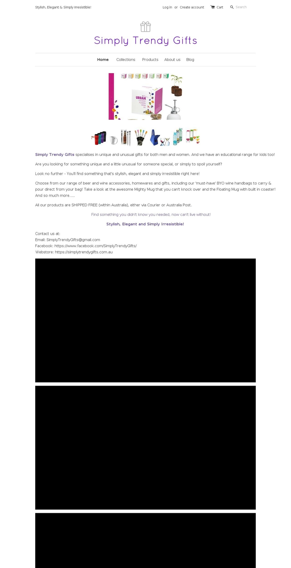 simplytrendygifts.com shopify website screenshot