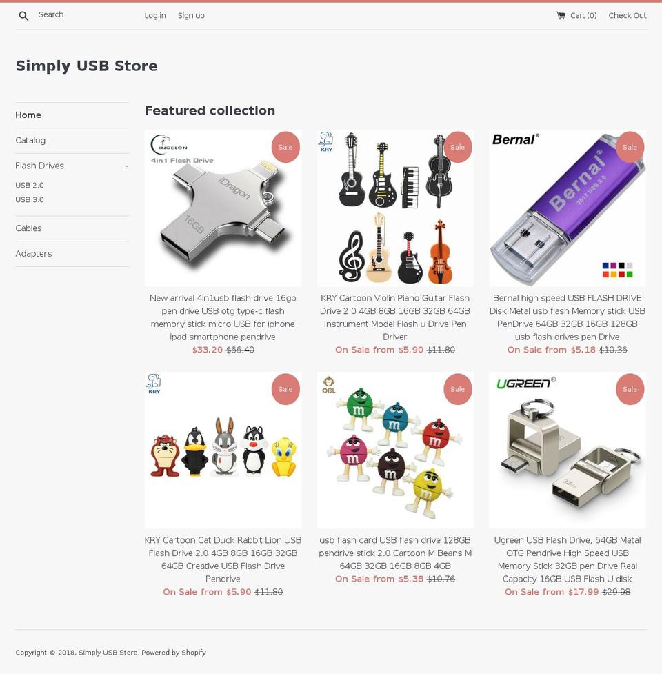 simplyusbstore.com — Shopify storefront screenshot