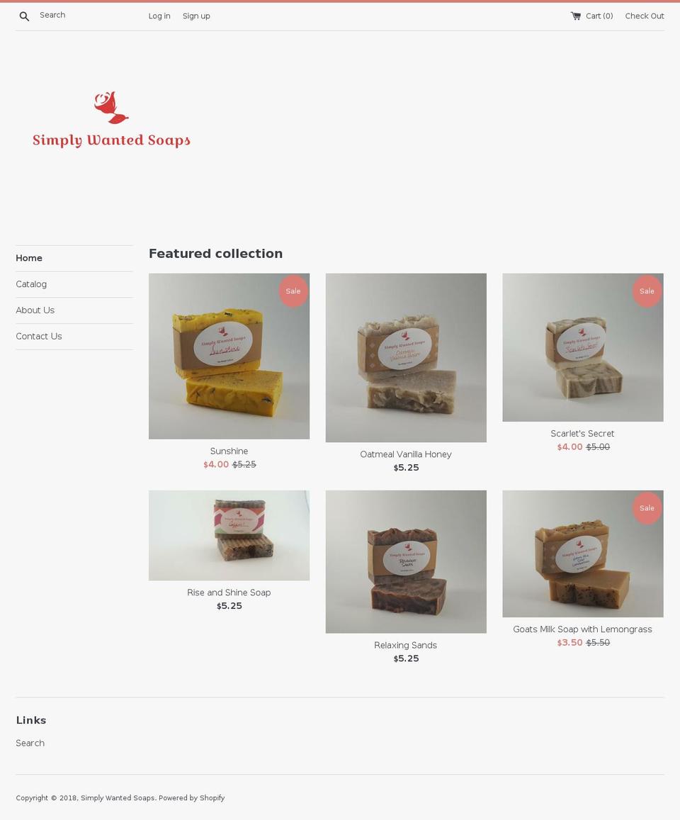 simplywantedsoaps.com — Shopify storefront screenshot