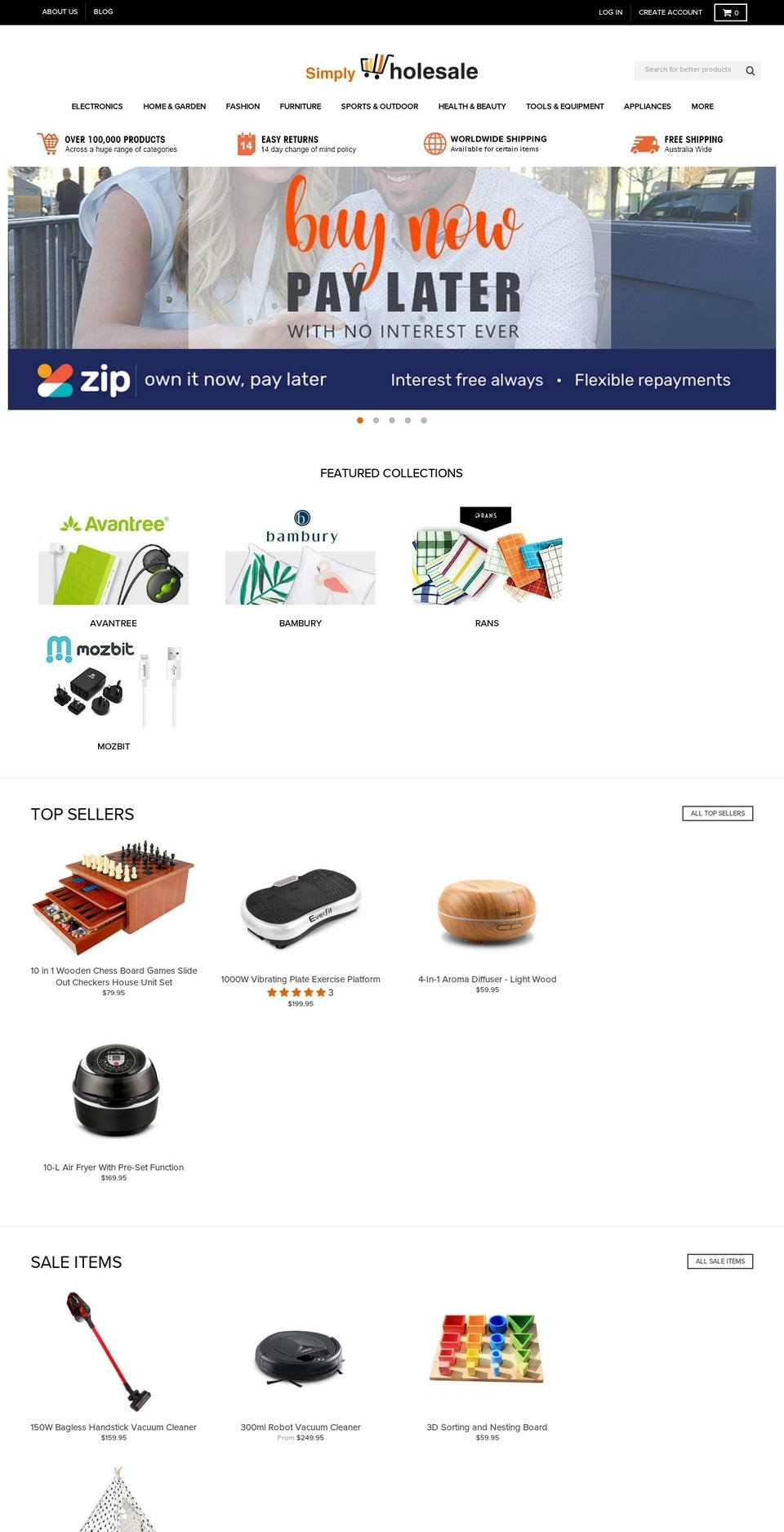 Jaboo Media Theme Shopify theme site example simplywarehouse.com.au