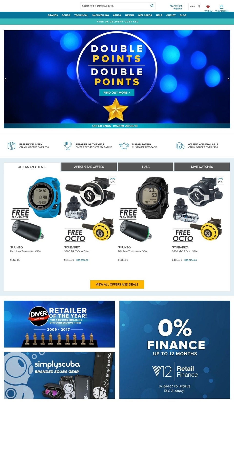 simplywatersports.com — Shopify storefront screenshot