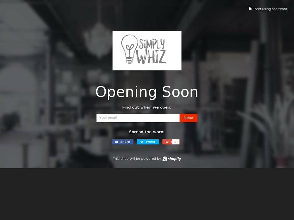 simplywhiz.com — Shopify storefront screenshot