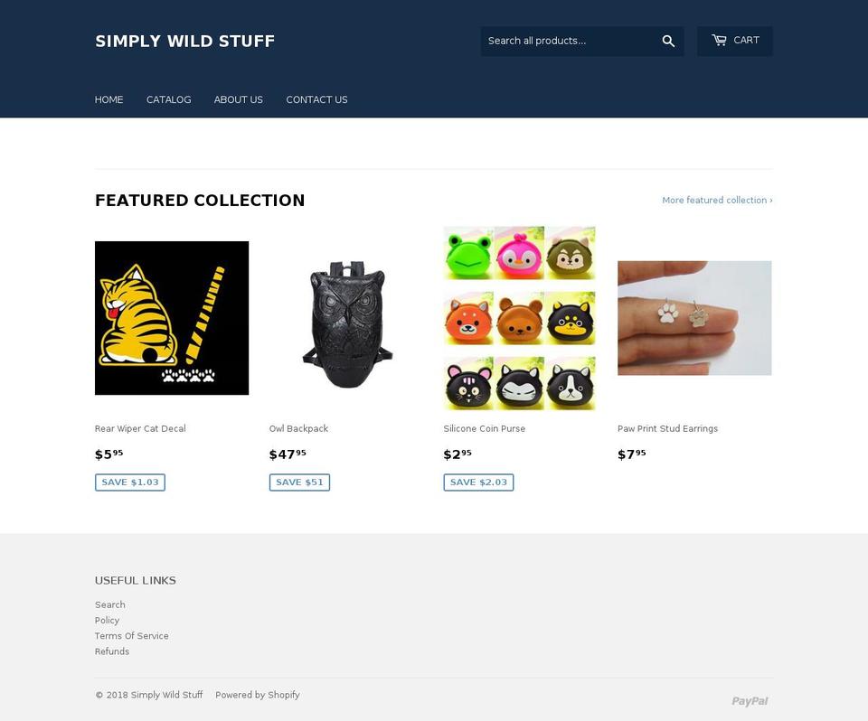 simplywildstuff.com — Shopify storefront screenshot