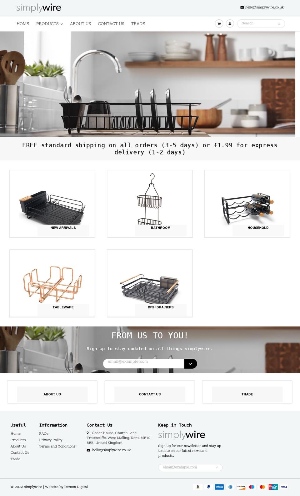 simplywire.co.uk shopify website screenshot