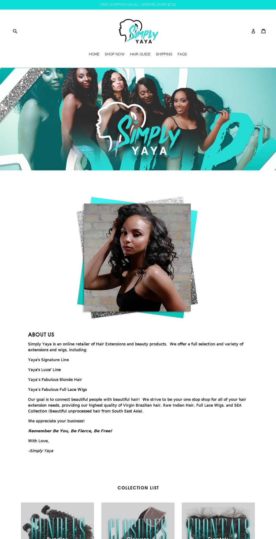 simplyyaya.com — Shopify storefront screenshot