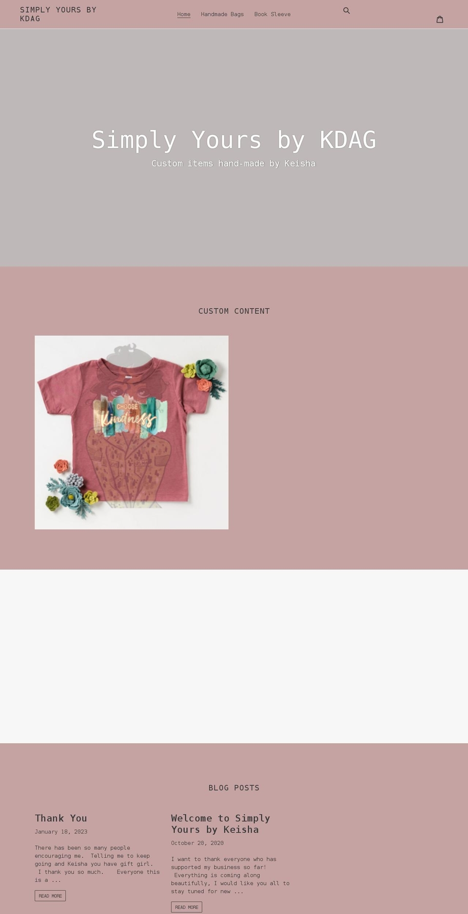 simplyyoursbykdag.com shopify website screenshot