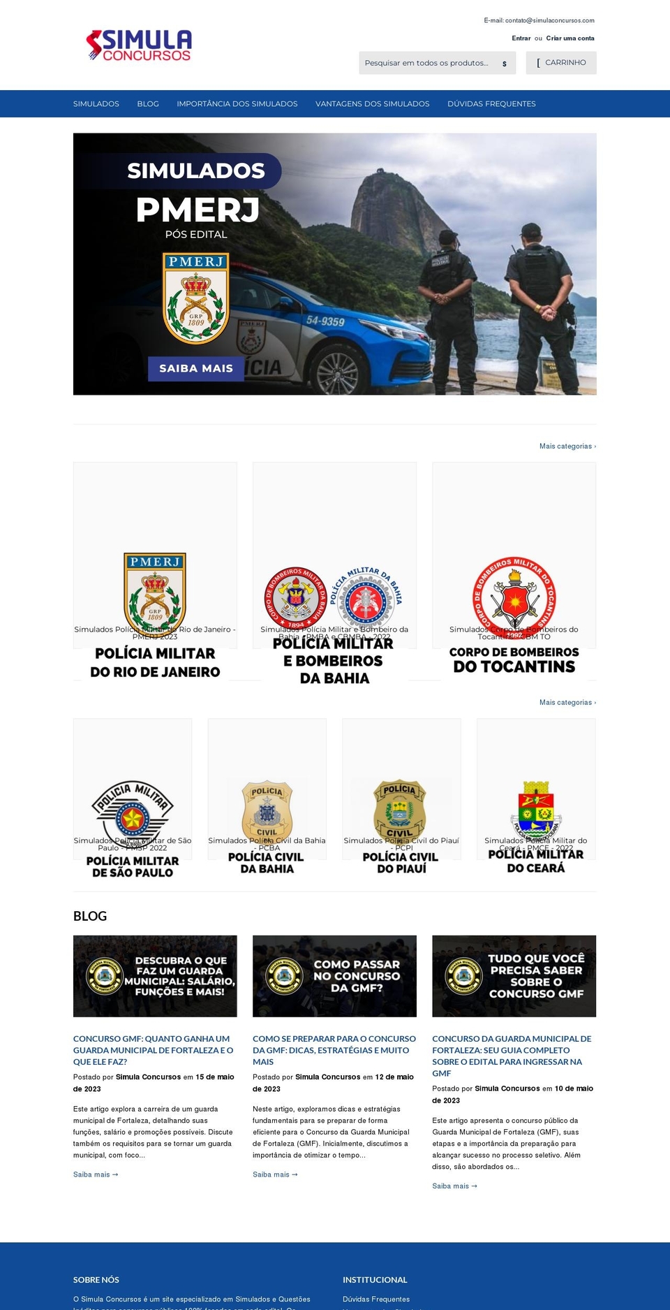 simulaconcursos.com — Shopify storefront screenshot