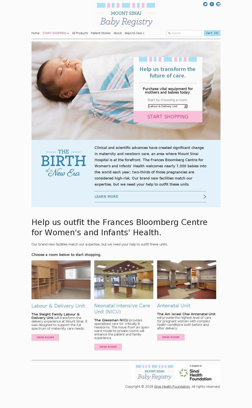 sinaibabyregistry.com — Shopify storefront screenshot