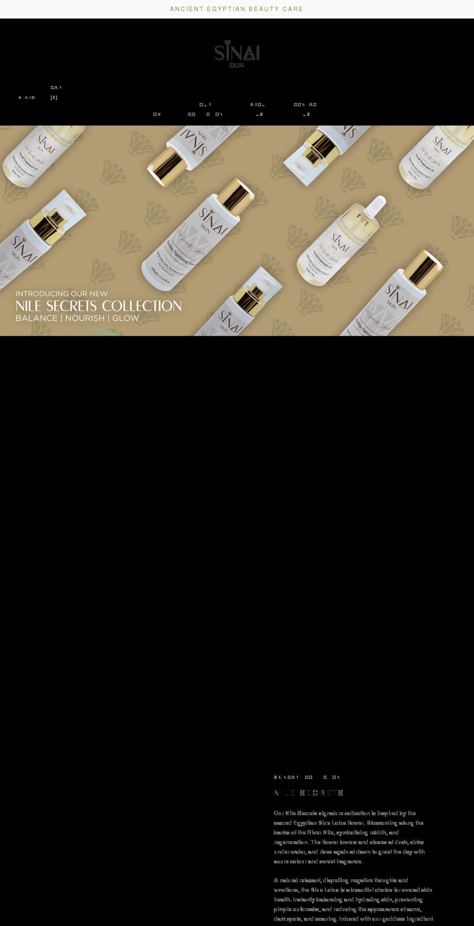 sinaiskin.com shopify website screenshot
