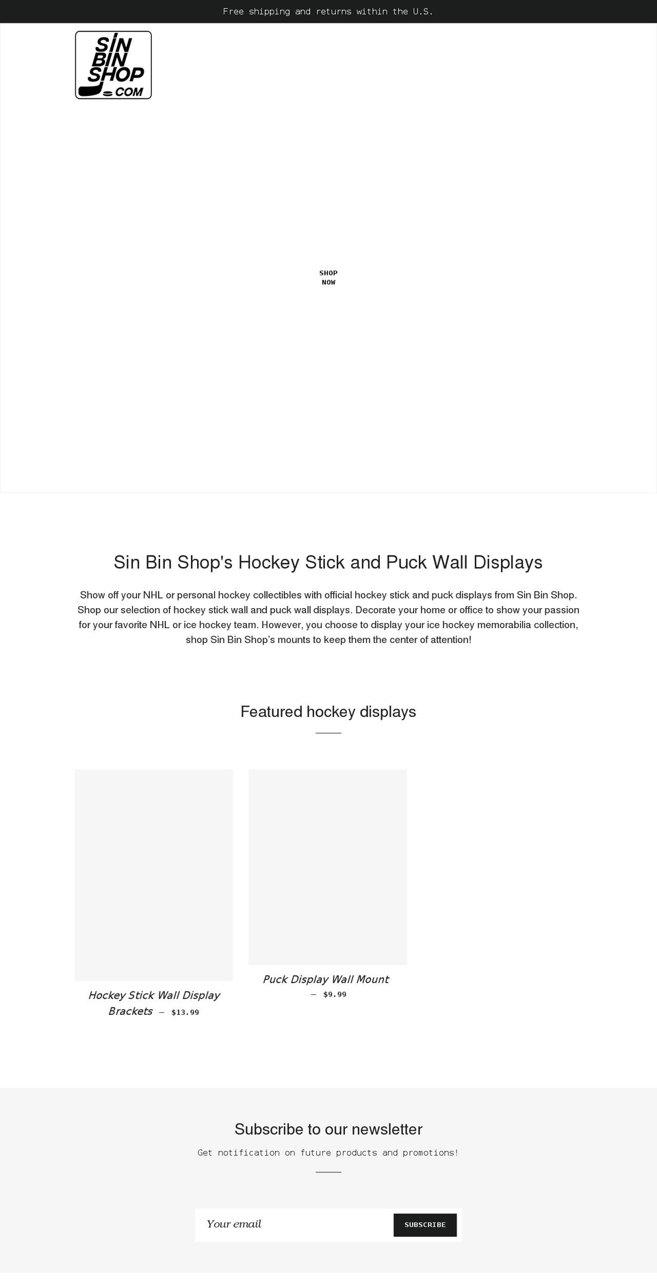 sinbinshop.com shopify website screenshot