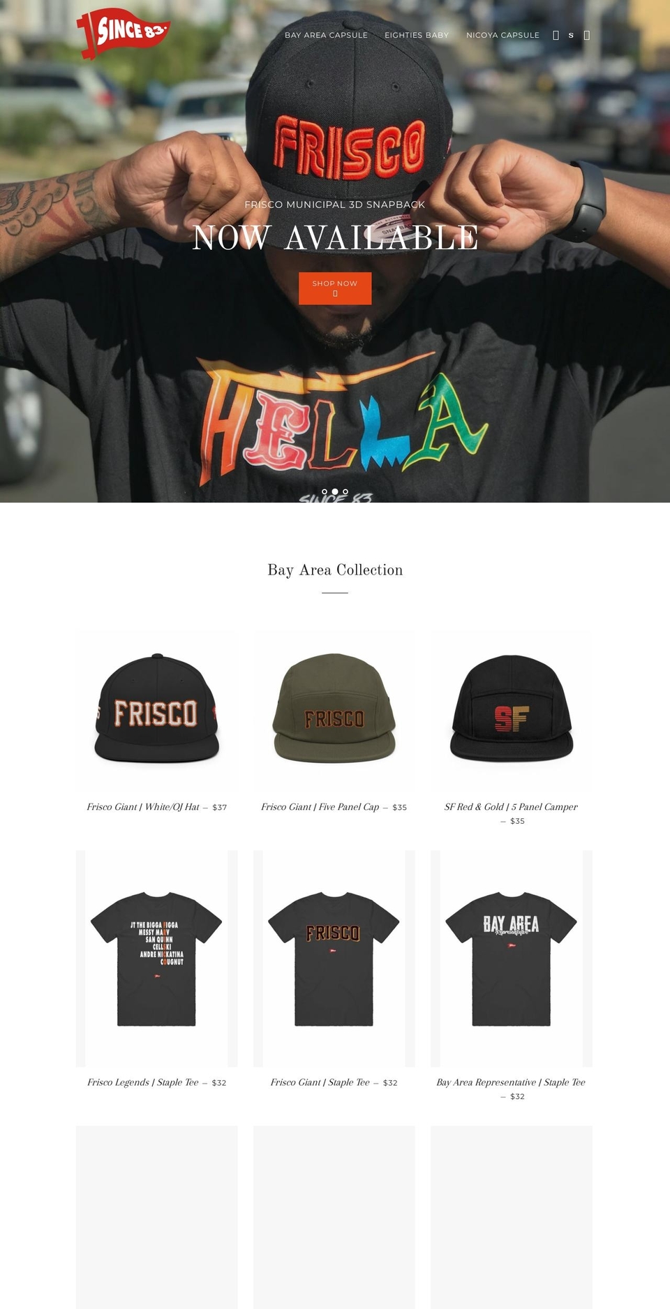 since83apparel.com — Shopify storefront screenshot
