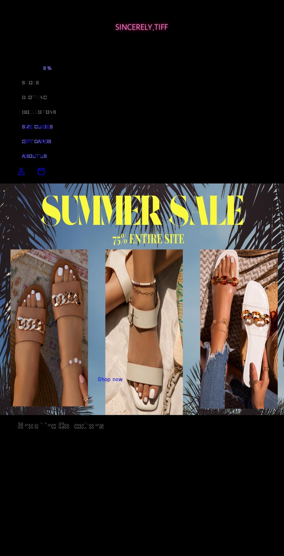 sincerely-tiff.com shopify website screenshot