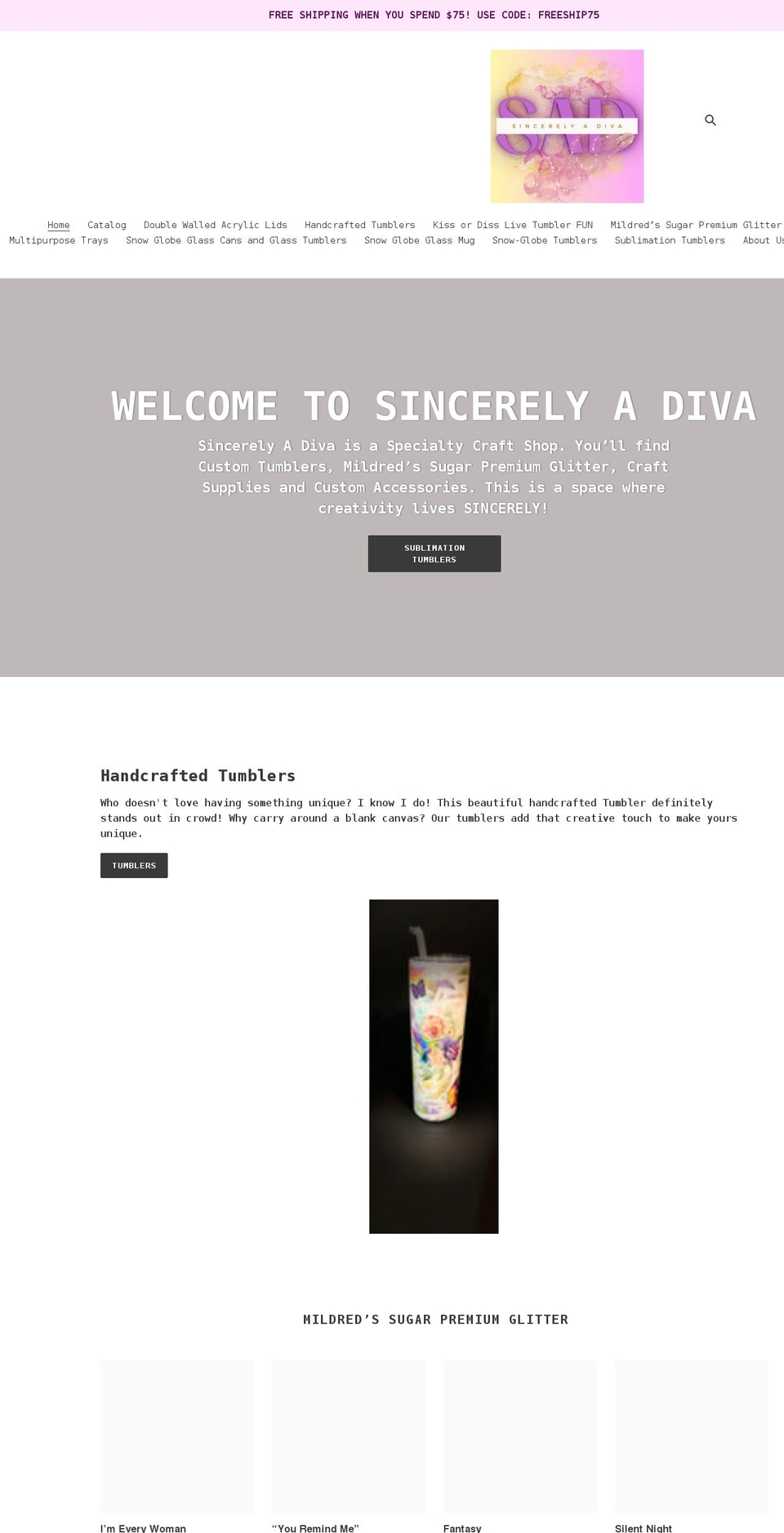 sincerelyadiva.com shopify website screenshot