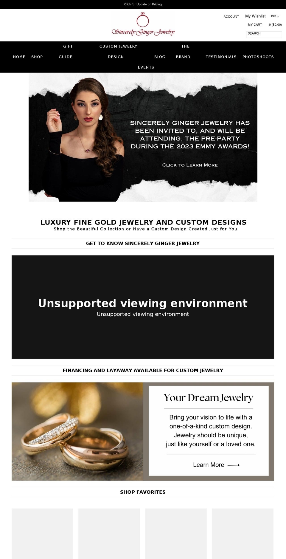 LAST Shopify theme site example sincerelygingerjewelry.com