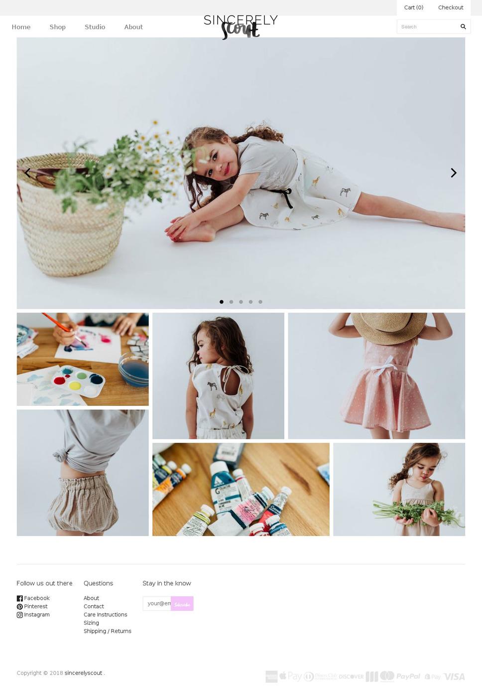 sincerelyscout.com — Shopify storefront screenshot
