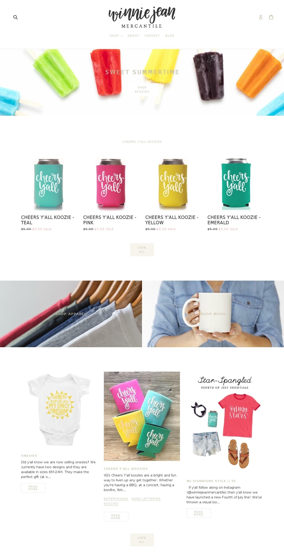 sincerelysteph.com — Shopify storefront screenshot