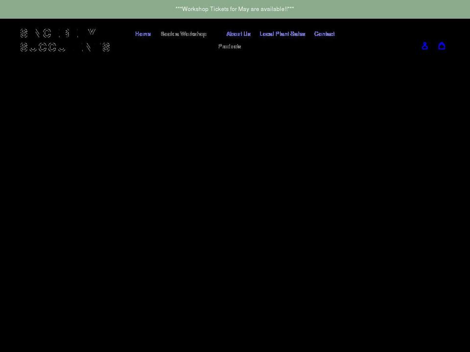 sincerelysucculents.com shopify website screenshot