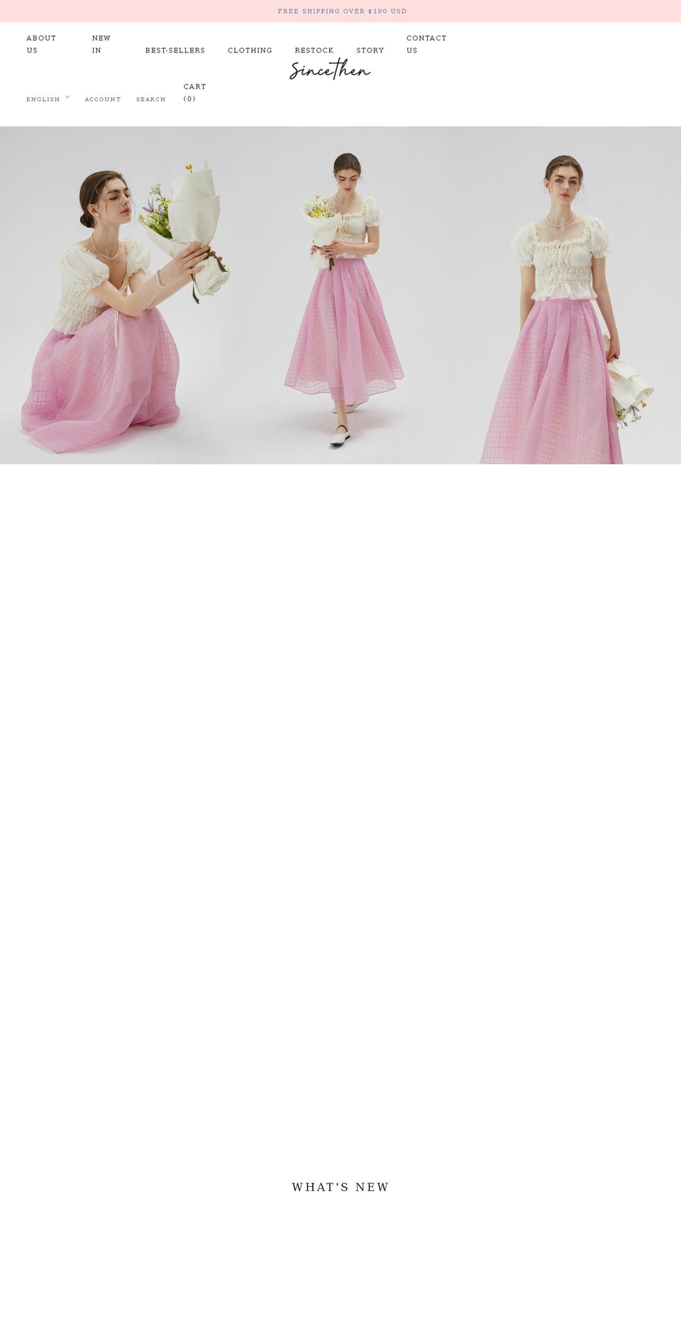 sincethen.com shopify website screenshot