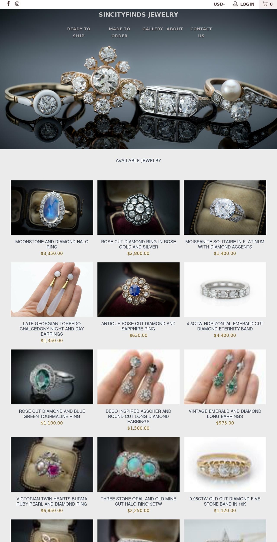 sincityfinds.com — Shopify storefront screenshot